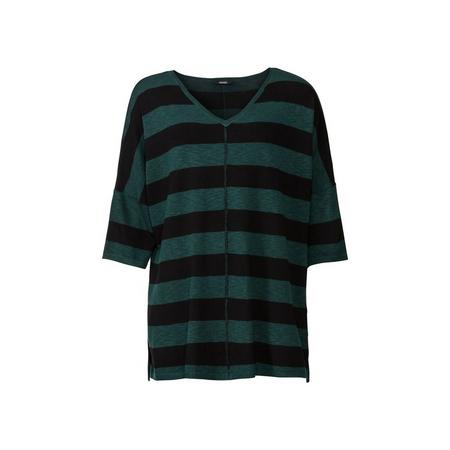 Dames T-shirt plus size 3XL (56/58), Zwart/gestreept