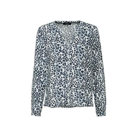 Dames blouse 34, All-over-print/wit