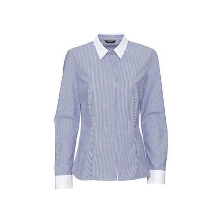 Dames blouse 34, Strepen blauw/wit