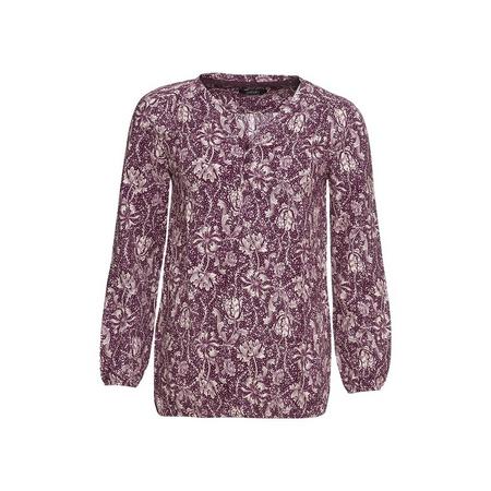 Dames blouseshirt 40, All-over-print/bordeauxrood