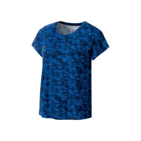 Dames fitness shirt S (36/38), All-over-print/blauw