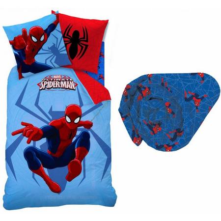 Dekbedovertrek set inlcusief hoeslaken Spider-Man Mask Eenpersoons