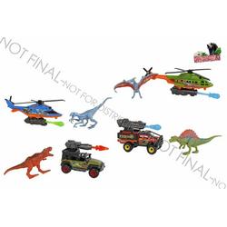 DinoWorld voertuig met schietfunctie en dinosaurus 6ass