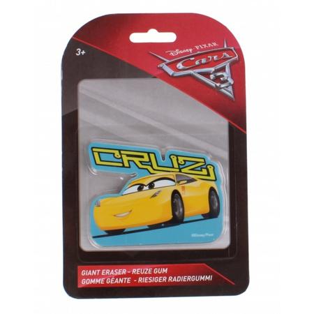Disney Cars 3 reuzegum Cruz 10 cm blauw/geel