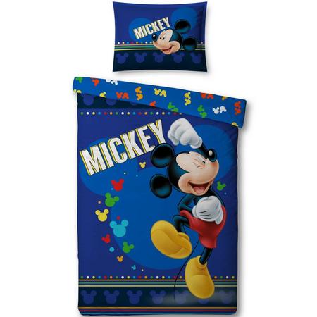 Disney Mickey Mouse Dekbedovertrek Jump Microfibre - 140x200cm - 63x63cm
