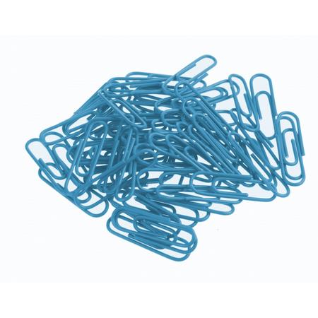 Dresz paperclip metaal 3 x 1 cm blauw 40 stuks