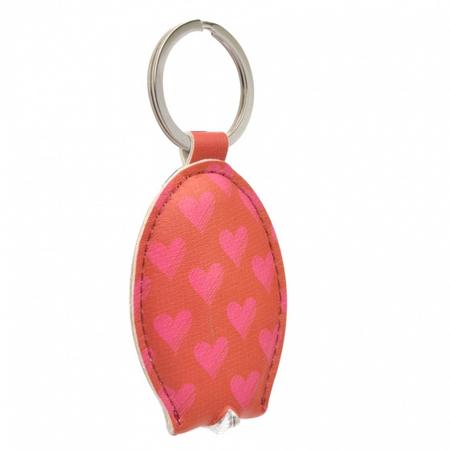 Dresz sleutelhanger met licht Hearts 6 cm rood/roze