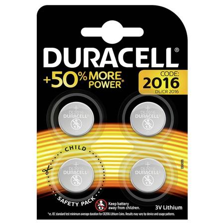 Duracell CR2016 knoopcelbatterijen 4 stuks