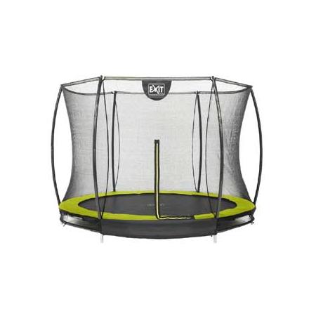 EXIT Silhouette verlaagde trampoline met veiligheidsnet rond - 244 cm - limegroen