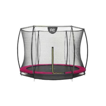 EXIT Silhouette verlaagde trampoline met veiligheidsnet rond - 244 cm - roze