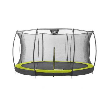 EXIT Silhouette verlaagde trampoline met veiligheidsnet rond - 366 cm - lime