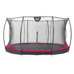 EXIT Silhouette verlaagde trampoline met veiligheidsnet rond - 427 cm - roze