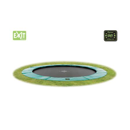EXIT Supreme Ground Level ingraaftrampoline rond - 366 cm - zwart/groen