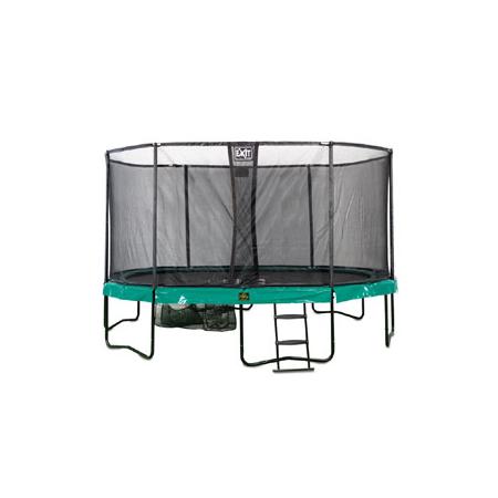 EXIT Supreme all-in-1 verlaagde trampoline rond - 457 cm - groen