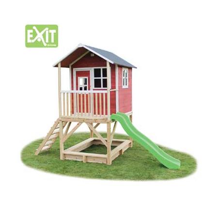 EXIT speelhuis Loft 500 met glijbaan - rood