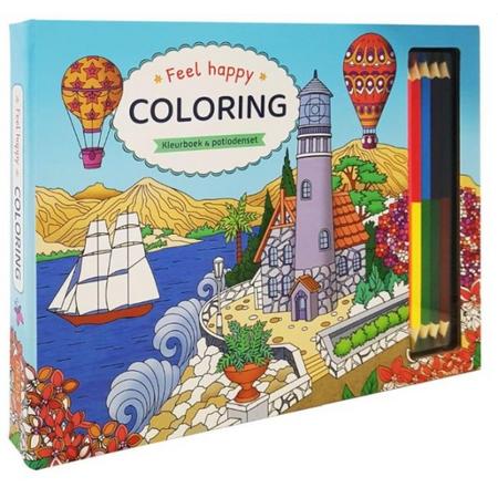 Feel happy coloring - kleurboek & potlodenset