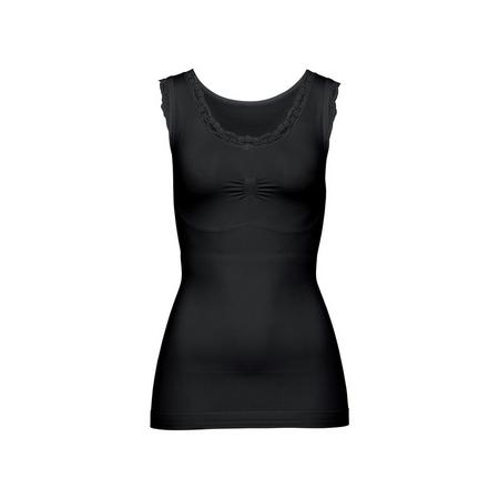 Figuurcorrigerend dames hemd L (44/46), Zwart brede banden