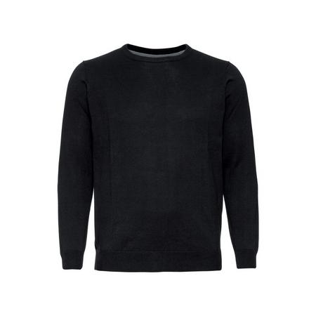 Fijngebreide heren pullover plus size 4XL (68/70), Zwart