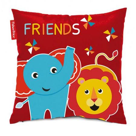 Fisher-Price kussen olifant & leeuw junior 40 cm rood/blauw