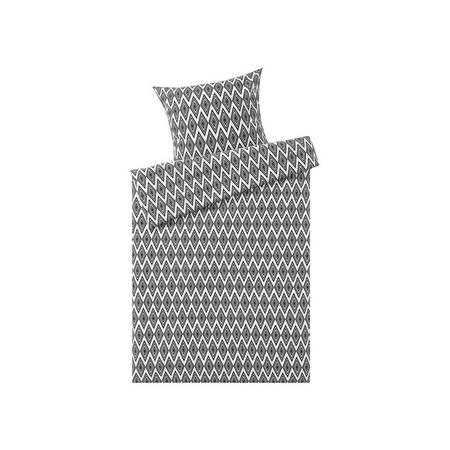 Flanellen dekbedovertrek 140 x 200 cm Driehoeken/zwart/wit