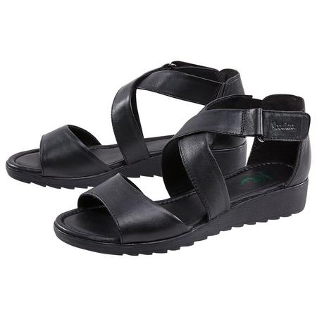 Footflexx Leren dames sandalen 36, Zwart