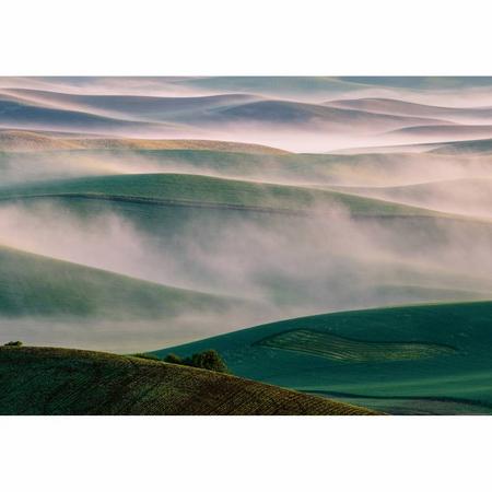 Fotobehang Foggy Hills 4 delig 368 x 254 cm - Papier
