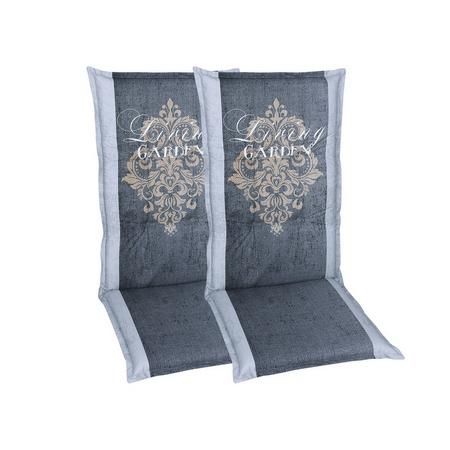 GO-DE Textil Tuinstoelkussens (kussen voor tuinmeubelen, Grijs, Stoelkussens voor stoelen met een normale rugleuning)