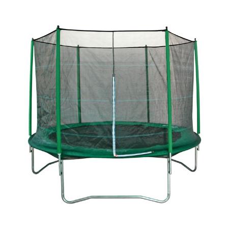 Game on Sport Mega pro trampoline rond met veiligheidsnet - 244 cm - groen