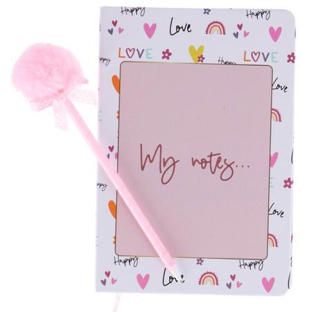 Happy Love Notebook Met Pompom Pen