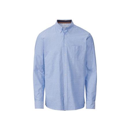 Heren overhemd M (39/40), Blauw/gestipt