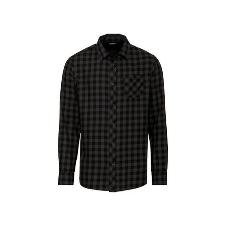 Heren overhemd S (37/38), Zwart/grijs/geruit