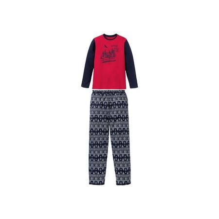 Heren pyjama M (48/50), Rood/donkerblauw