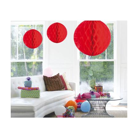 Honeycomb groot rond - 50 cm - rood