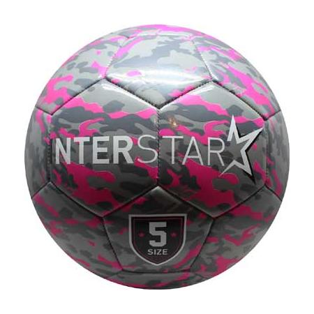 Interstar voetbal Camo - maat 5 - grijs/roze