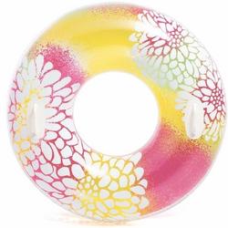 Intex zwemband geel/roze met bloemen 97 cm