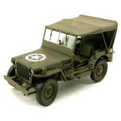 Jeep Willys 4x4 Soft Top Army 1:43 Cararama