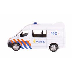 Johntoy politiebus met licht en geluid 1:32 wit 14 cm