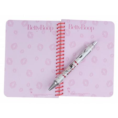 Kamparo notitieboek met pen Betty Boop rood/wit 2 delig