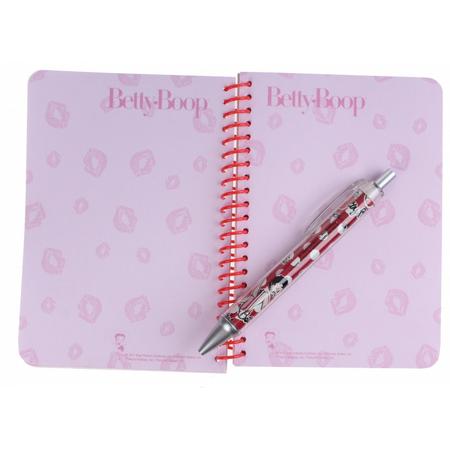 Kamparo notitieboek met pen Betty Boop wit/rood 2 delig