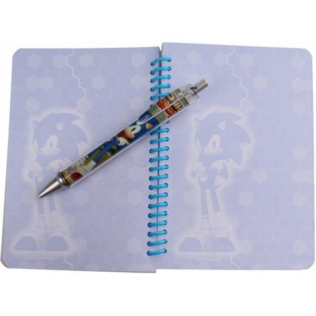 Kamparo notitieboekje met pen Sonic Boom blauw A6