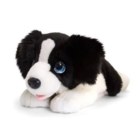 Keel Toys grote pluche Border collie zwart/wit honden knuffel 47 cm - Honden knuffeldieren - Speelgoed voor kind