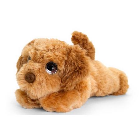 Keel Toys pluche Cockapoo bruin honden knuffel 25 cm - Honden knuffeldieren - Speelgoed voor kind