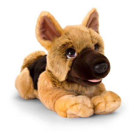 Keel Toys pluche Herdershond bruin honden knuffel 37 cm - Honden knuffeldieren - Speelgoed voor kind