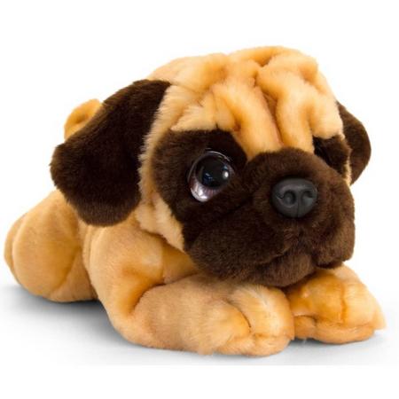 Keel Toys pluche Mopshond bruin honden knuffel 37 cm - Honden knuffeldieren - Speelgoed voor kind