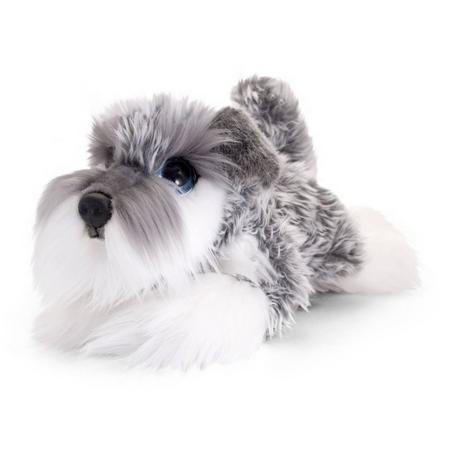 Keel Toys pluche Schnauzer/Duitse Pinscher grijs/wit honden knuffel 25 cm - Honden knuffeldieren - Speelgoed voor kind