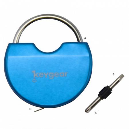 KeyGear sleutelhanger meetlint & mini schroevendraaier 5 cm blauw