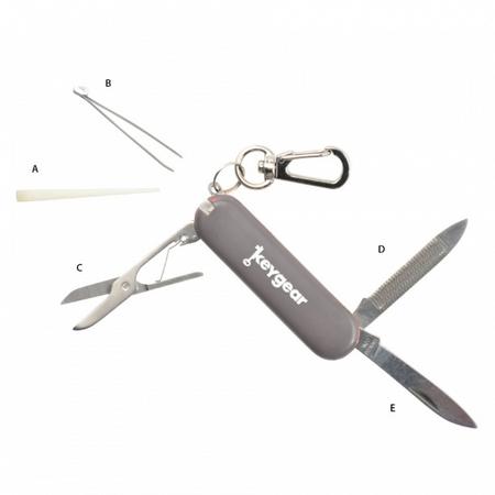 KeyGear sleutelhanger scout knife 8 cm zilver