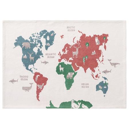 Kinder vloerkleed Wereldkaart