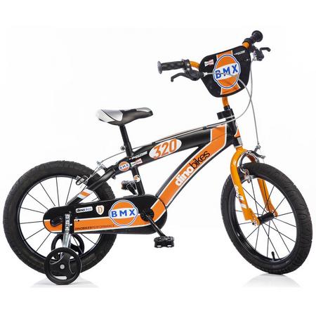 Kinderfiets Dino Bikes BMX black-orange 16 inch
