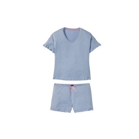 Korte dames pyjama plus size XL (48/50), Blauw